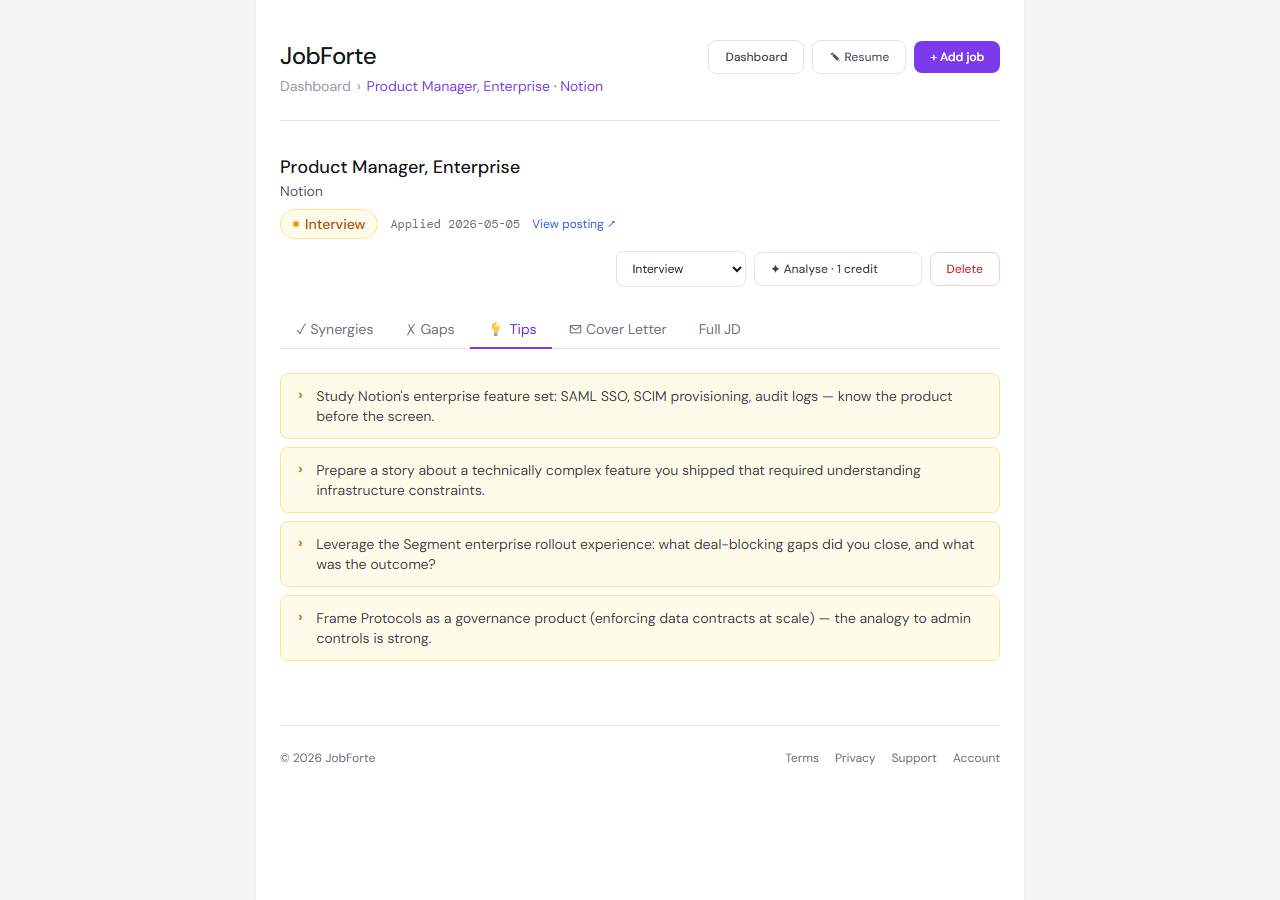 Interview tips for a product manager role